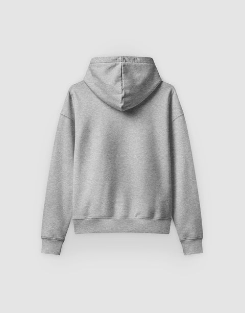 Unisex Hoodie Louder than Fears Logo embroidery Grey - Back View