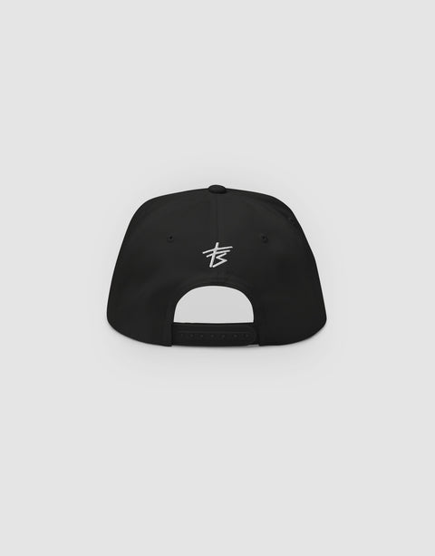 Unisex Louder than fears Logo Embroidery Snapback Black Back