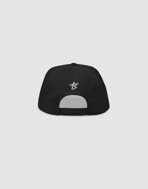 Unisex Louder than fears Logo Embroidery Snapback Black back