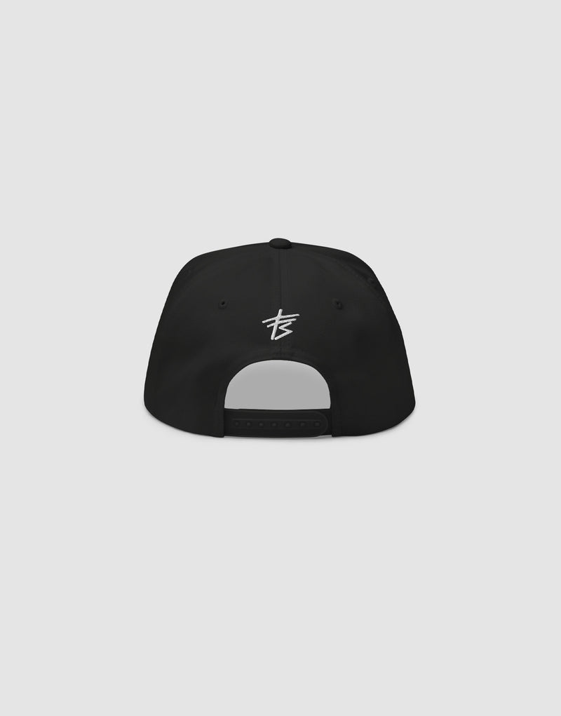 Unisex Louder than fears Logo Embroidery Snapback Black back