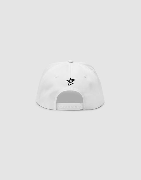 Unisex Louder than fears Logo Embroidery Snapback White back