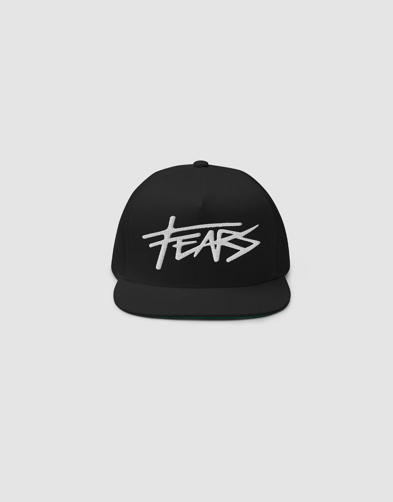 Unisex Louder than fears Logo Embroidery Snapback Black front