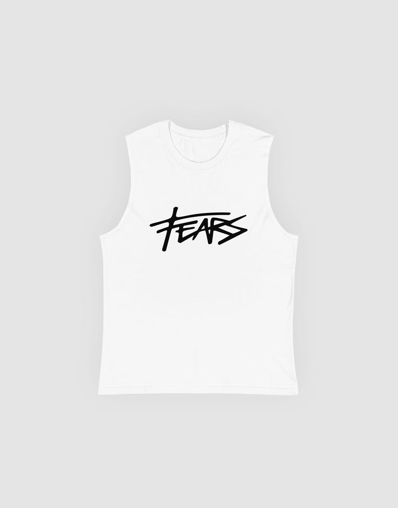 Unisex Louder than fears Tanktop White  - Front View