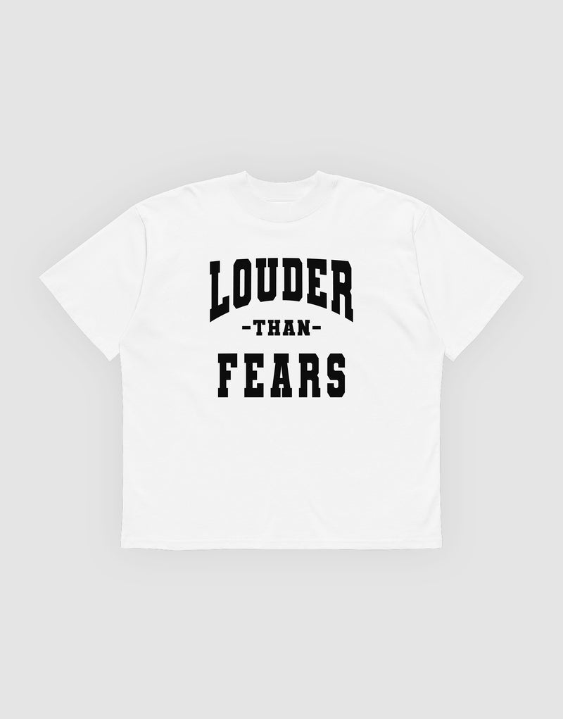 Unisex Tshirt Louder than Fears College White - Front View